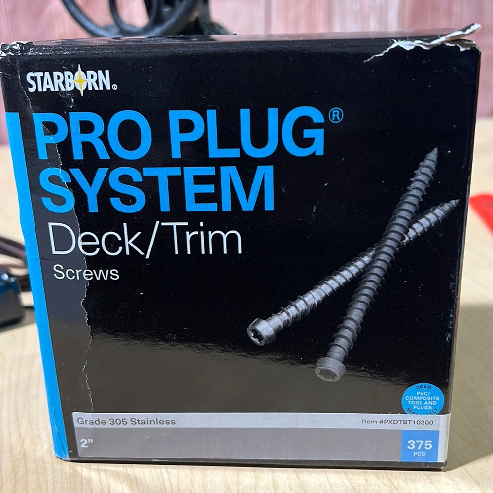 NIB Starborn Fasteners for Deck & Trim Pro Plug System - 375 Count-305 Stainless